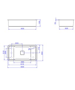 Cuba Slim Retangular de Embutir com Mesa 60cm Soft Antracite Deca L.33060.MDE.85