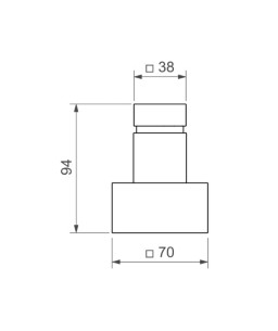 Acabamento Registro Gaveta Grande 1 1/4" e 1 1/2" Deca Cubo Dark Antracite/Grafite 4900.GF86.GD.MT