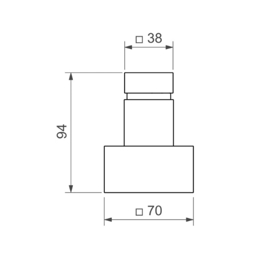 Acabamento Registro Gaveta Grande 1 1/4" e 1 1/2" Deca Cubo Dark Antracite/Grafite 4900.GF86.GD.MT