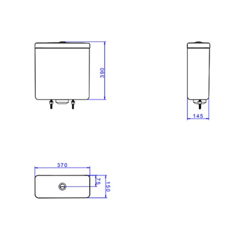 Caixa Acoplada Dual Flux (3 E 6L) Axis/Living/Piano/Polo/Quadra/Unic Deca Botao Cromado CD.21F.17