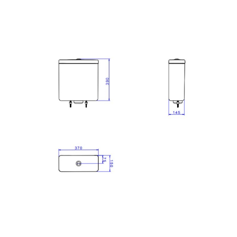 Caixa Acoplada Ebano Dual Flux (3 E 6L) Axis/Living Deca Botao Cromado CD.21F.95