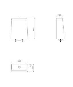 Caixa Acoplada Monocromática com Acionamento Duo Deca LK Marrom Fosco CD.23F.MRFC.22
