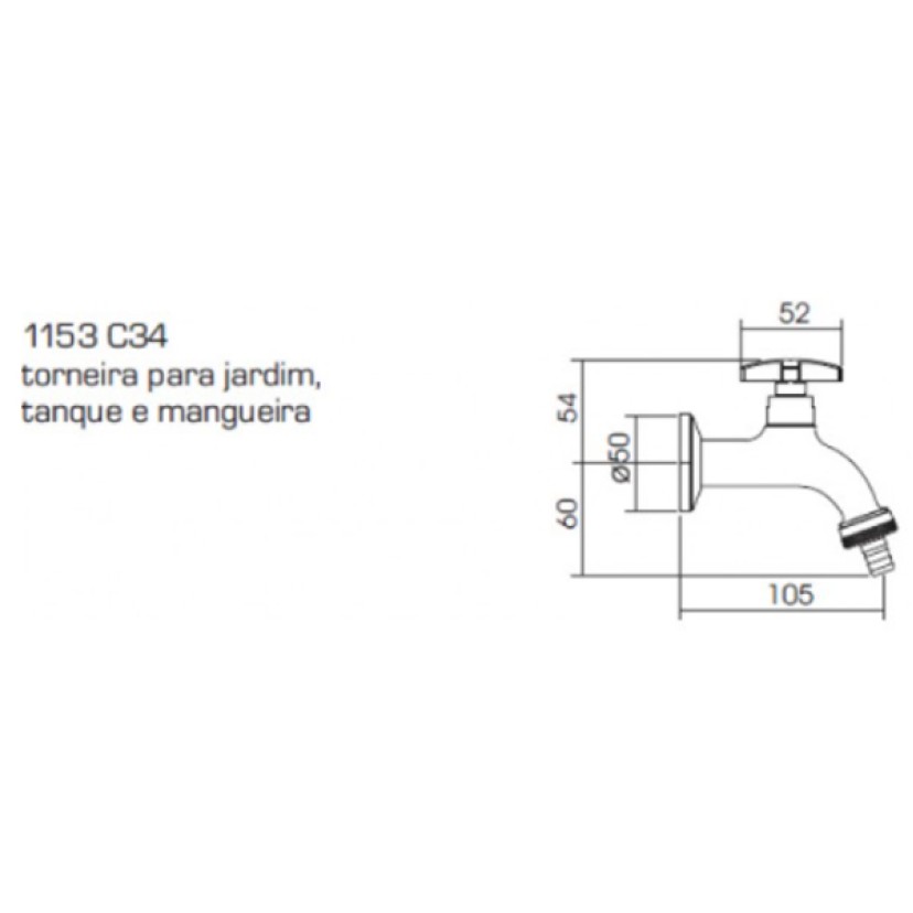 Torneira Para Jardim /Tanque P/ Mangueira Max Deca 1153.C34