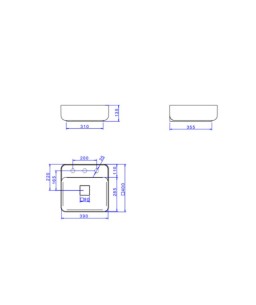 Cuba Quadrada Apoio com Mesa Deca 40cm Branco L.11040.M.17