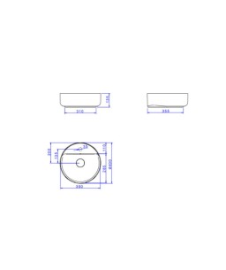 Cuba Redonda Apoio com Mesa Deca 40cm Branco L.12040.M.17