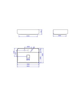 Cuba Retangular Apoio com Mesa Deca 60cm Branco L.13060.M.17