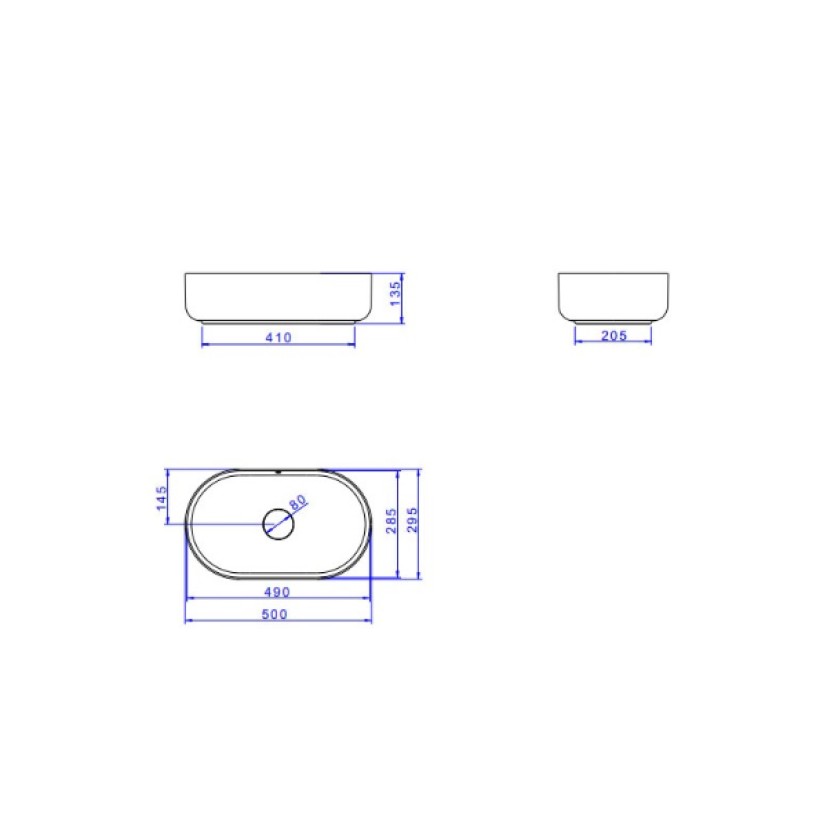 Cuba Oval Apoio Deca 50cm Branco L.14050.17