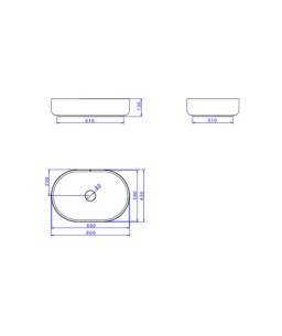 Cuba Oval Apoio com Mesa Deca 60cm Branco L.14060.M.17