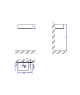 Cuba Retangular Apoio/Suspensa com Mesa Direita Deca 50cm Branco L.43050.MD.17