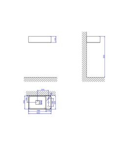 Cuba Retangular Apoio/Suspensa com Mesa Direita Deca 50cm Pistache L.43050.MD.48