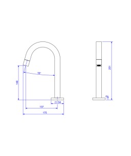 Torneira Tube Bica baixa Black Noir 1197.BL.TUB.NO