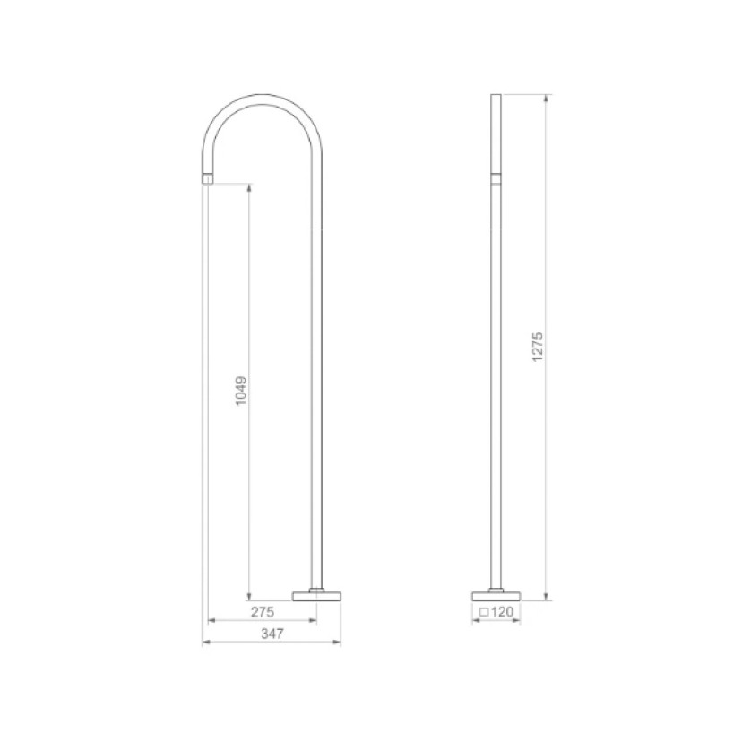 Torneira Curva Piso Deca Tube Black Matte 1199.BL.TUB.PSO.MT