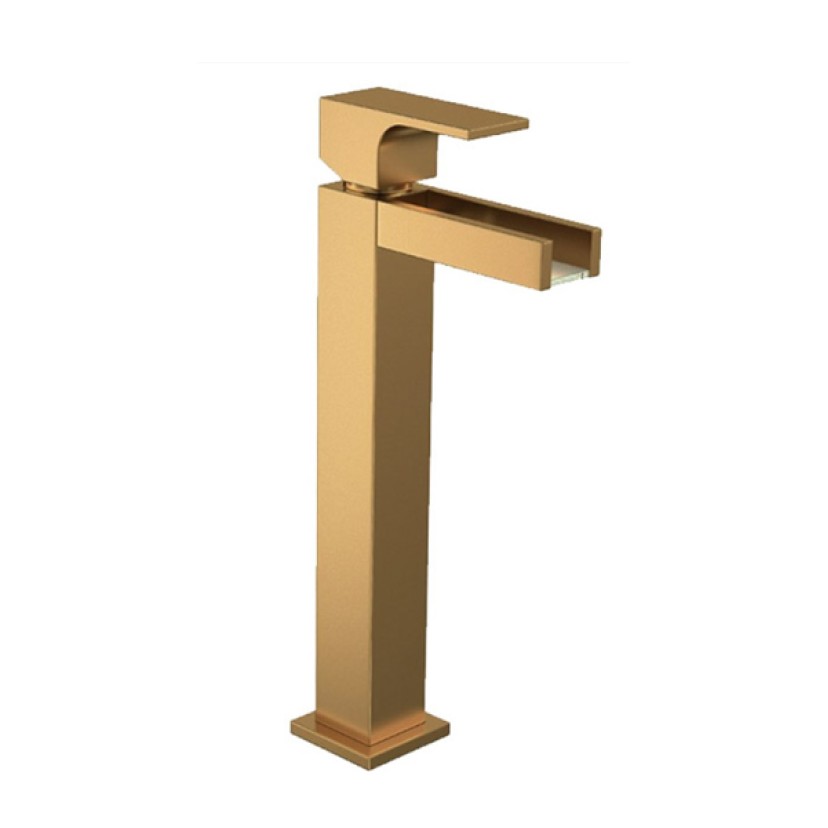 Misturador Monocomando Gold Matte Bica Alta Cascata Unic Deca 2885.GL90.CAS.MT