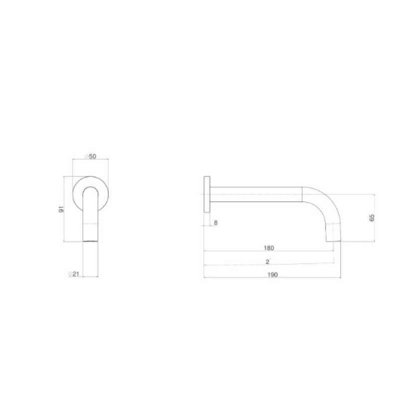 Bica Lavatorio Parede Curta Deca You Inox 1796.INX104