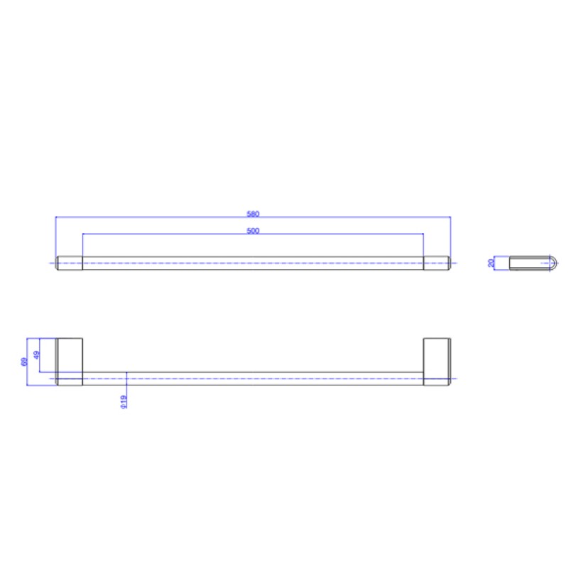 Porta Toalhas 500mm Quadrada Deca You Inox 2040.INX104.050