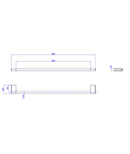 Porta Toalhas 600mm Quadrada Deca You Inox 2040.INX104.060