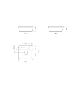 Cuba Quadrada Sobrepor com Mesa Deca 40cm Sálvia Slim - L.21040.M.49
