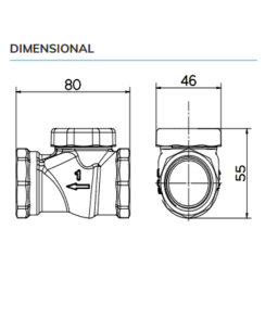 Válvula de retenção horizontal 1" 30201000