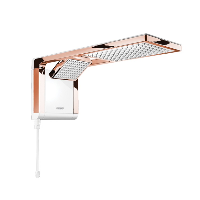 Chuveiro Elétrico Acqua Duo Eletrônico Ultra Branco/Rose Gold 220V/7800W Lorenzetti