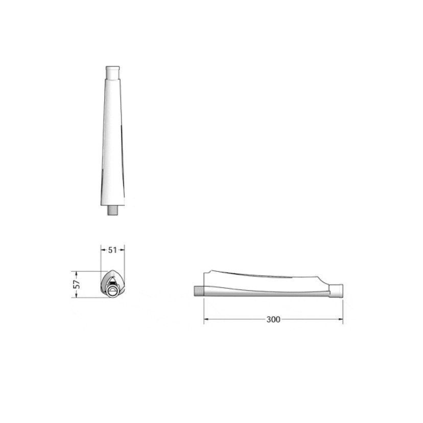 Braço de 30cm para chuveiro Branco Lorenzetti