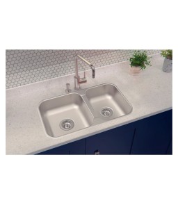 Cuba Dupla Sobrepor/Embutir Tramontina Isis 2C 34-28 BS em Aço Inox acetinado 69x40cm 94062102