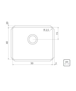 Cuba Profissional de embutir Dritta Pro Aço Inox Scotch Brite 50x40cm Tramontina 94092102