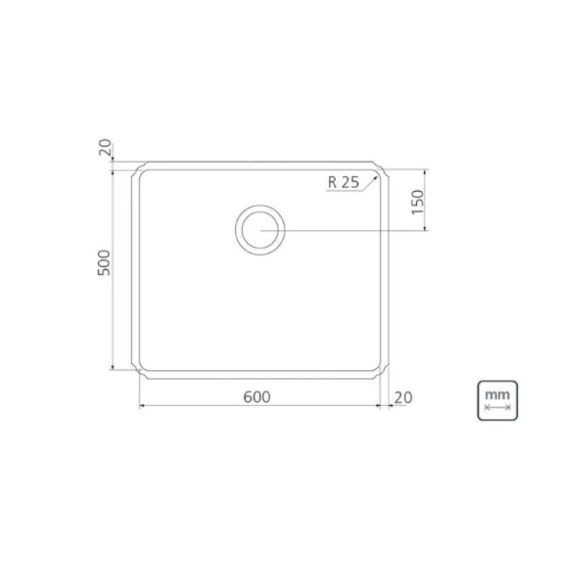 Cuba Profissional de embutir Dritta Pro Aço Inox Scotch Brite 60x50cm Tramontina 94094102