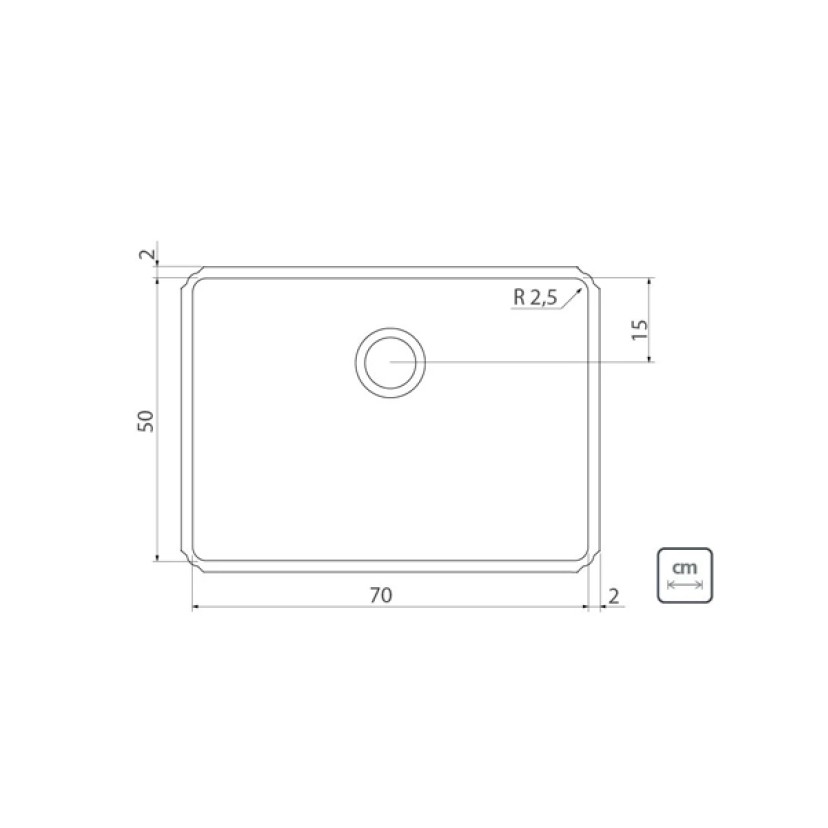 Cuba Profissional de embutir Dritta Pro Aço Inox Scotch Brite 70x50cm Tramontina 94095102