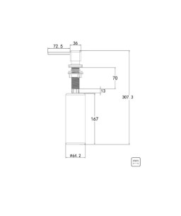 Dosador de Sabão 500 ml Square Tramontina Aço Inox com Recipiente Plastico 94517006