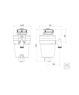 Triturador Resíduos Alimentares 0,75 HP Tramontina para Cubas Válvula de 4 1/2 94522/003