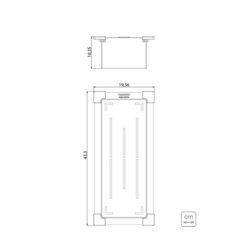 Cesto Coador Qadrum Design Collection Aço Inox Scotch Brite 19x43cm Tramontina 94532018