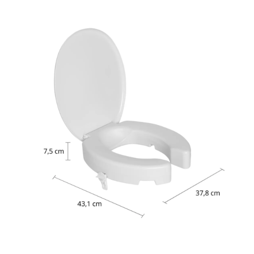 Assento PE Elevado com Trava 7,5cm Branco|Astra