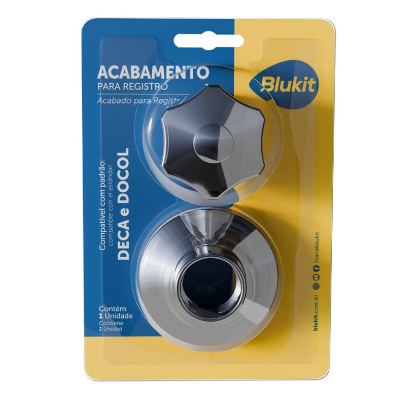Acabamento ABS Cromado C50 Blukit Padrão Deca/Docol 1/2, 3/4 e 1" 090201-212