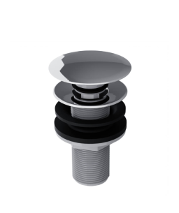 Válvula Click de Escoamento Lavatório PP Tampa Inox Blukit 101651