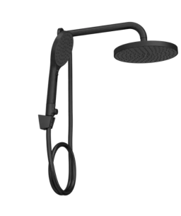 Chuveiro Redondo Parede Flex Max Black Matte Com Desviador e Ducha Manual Deca 2085.BL.DES.MT