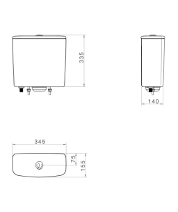 Caixa Acoplada Acionamento Duo 3 e 6 Litros Deca Branco CD.05F.17