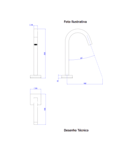 Torneira Lavatório Mesa Touchless Bica Baixa Red Gold Tube Deca - 1785.GL.TUB.RD.SNS