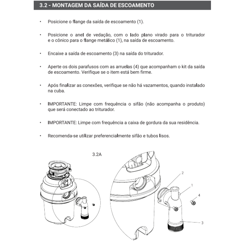 Triturador de Resíduos de Alimentos 220v Deca - AC.300.TRIT.220