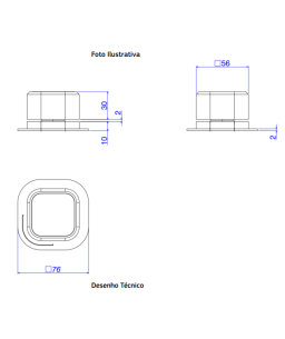 Acionamento Monocomando Quadrado de Mesa Cromado Deca You - 4990.C105