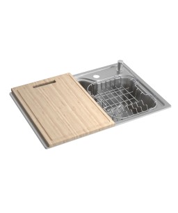 Cuba Cozinha Retangular 60X40cm com Deck e Acessorios Inox Deca Facile - CC.660.60.DKAC.INX