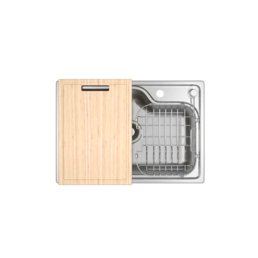 Cuba Cozinha Retangular 60X40cm com Deck e Acessorios Inox Deca Facile - CC.660.60.DKAC.INX