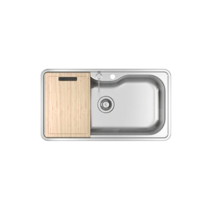 Cuba Cozinha Retangular 80X40cm com Deck e Acessorios Inox Deca Facile - CC.661.80.DKAC.INX