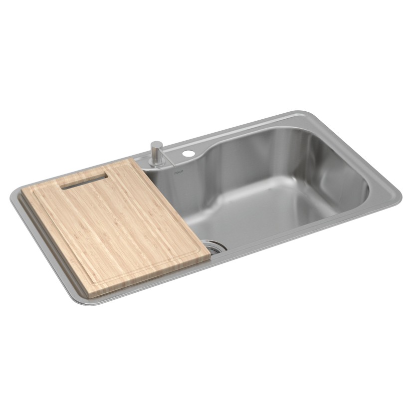 Cuba Cozinha Retangular 80X40cm com Deck e Acessorios Inox Deca Facile - CC.661.80.DKAC.INX
