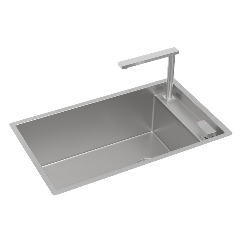 Cuba de Cozinha Retangular 70X40cm com Monocomando Inox Deca Supra Hide - CC.670.70.SUP.INX