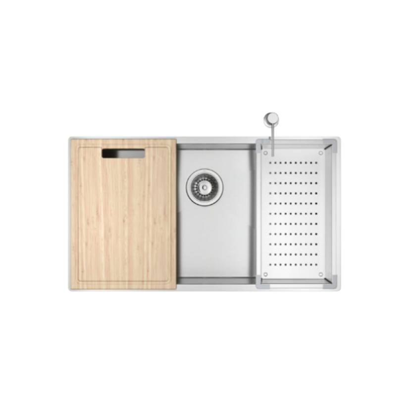Cuba Cozinha Retangular 75X40cm com Acessórios Inox Deca Suprema - CC.670.75.AC.INX