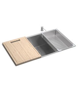 Cuba Cozinha Retangular 75X40cm com Acessórios Inox Deca Suprema - CC.670.75.AC.INX