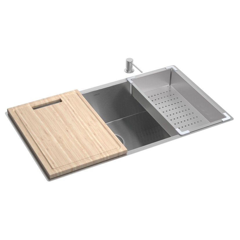 Cuba Cozinha Retangular 75X40cm com Acessórios Inox Deca Suprema - CC.670.75.AC.INX
