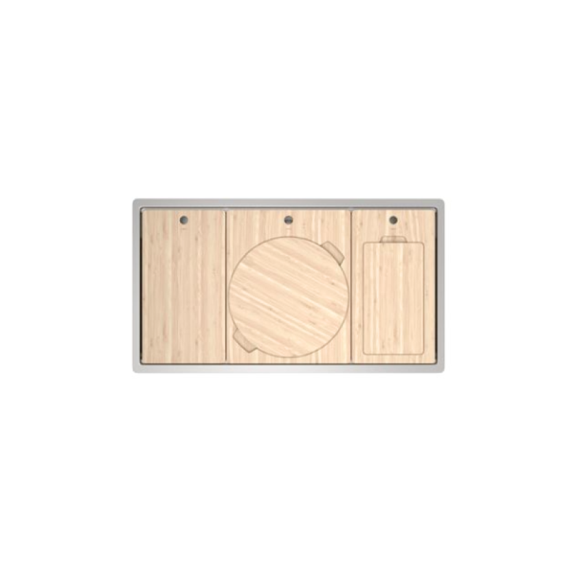 Cuba de Cozinha Retangular 90X50cm com Deck e Acessórios Inox Deca Funstation - CC.680.90.FUN.INX