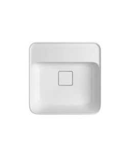 Cuba Quadrada Sobrepor com Mesa Deca 40cm Branco Slim - L.21040.M.17