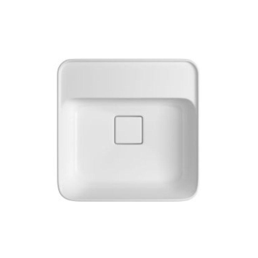 Cuba Quadrada de Sobrepor com Mesa Deca 40cm Branco Slim - L.21040.M.17